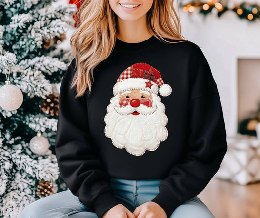 Faux Embroidered Santa