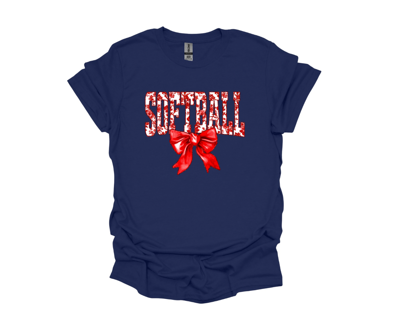 Navy Softball with Red Coquette