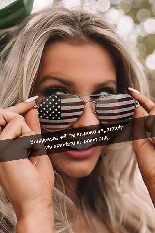 Black American Flag Lens Aviator Sunglasses