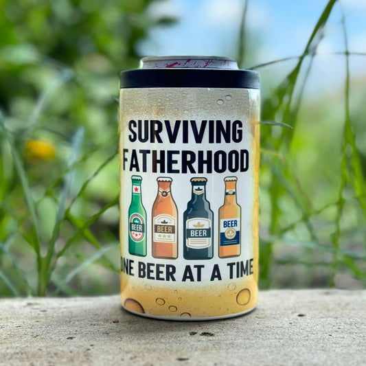 Surviving Fatherhood 12oz regular size can cooler