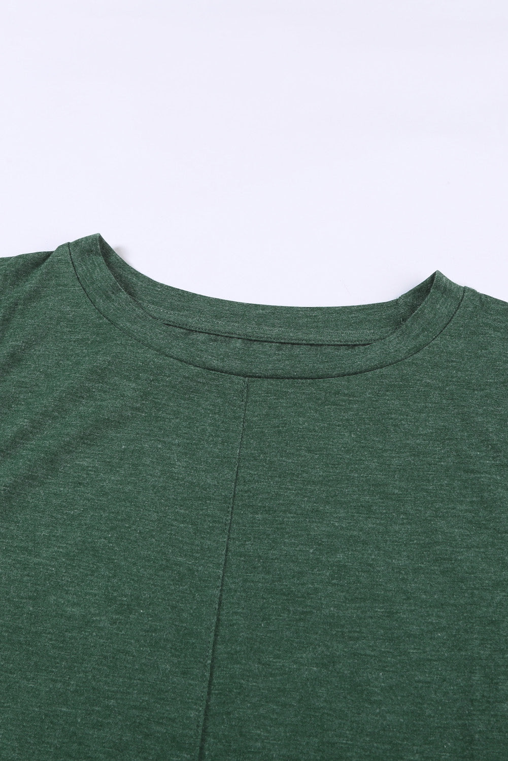 Green Solid Color Crewneck Sleeveless Top