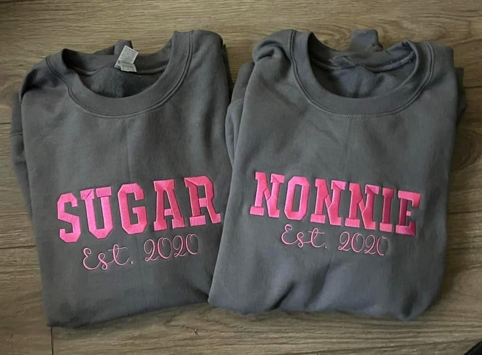 Custom Embrordered Name Sweatshirts