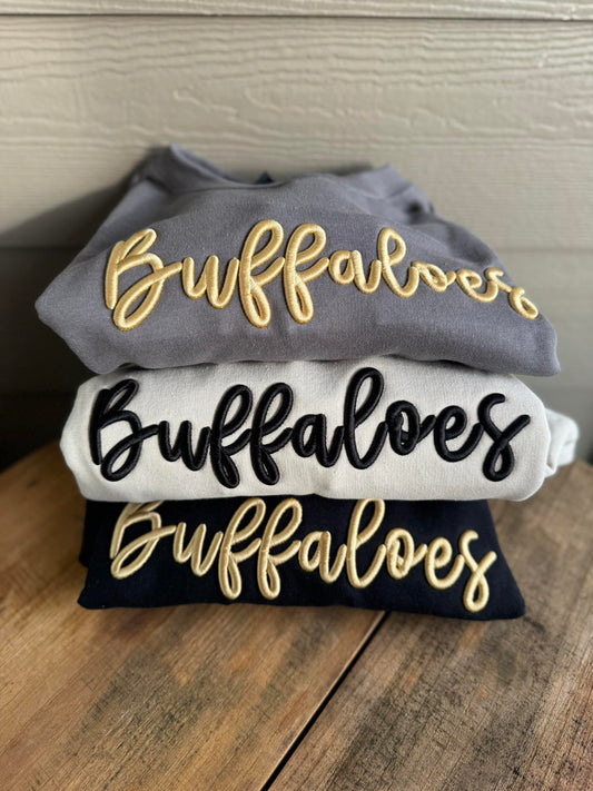 3D Puff Buffaloes Spirit Wear Sweatshirt