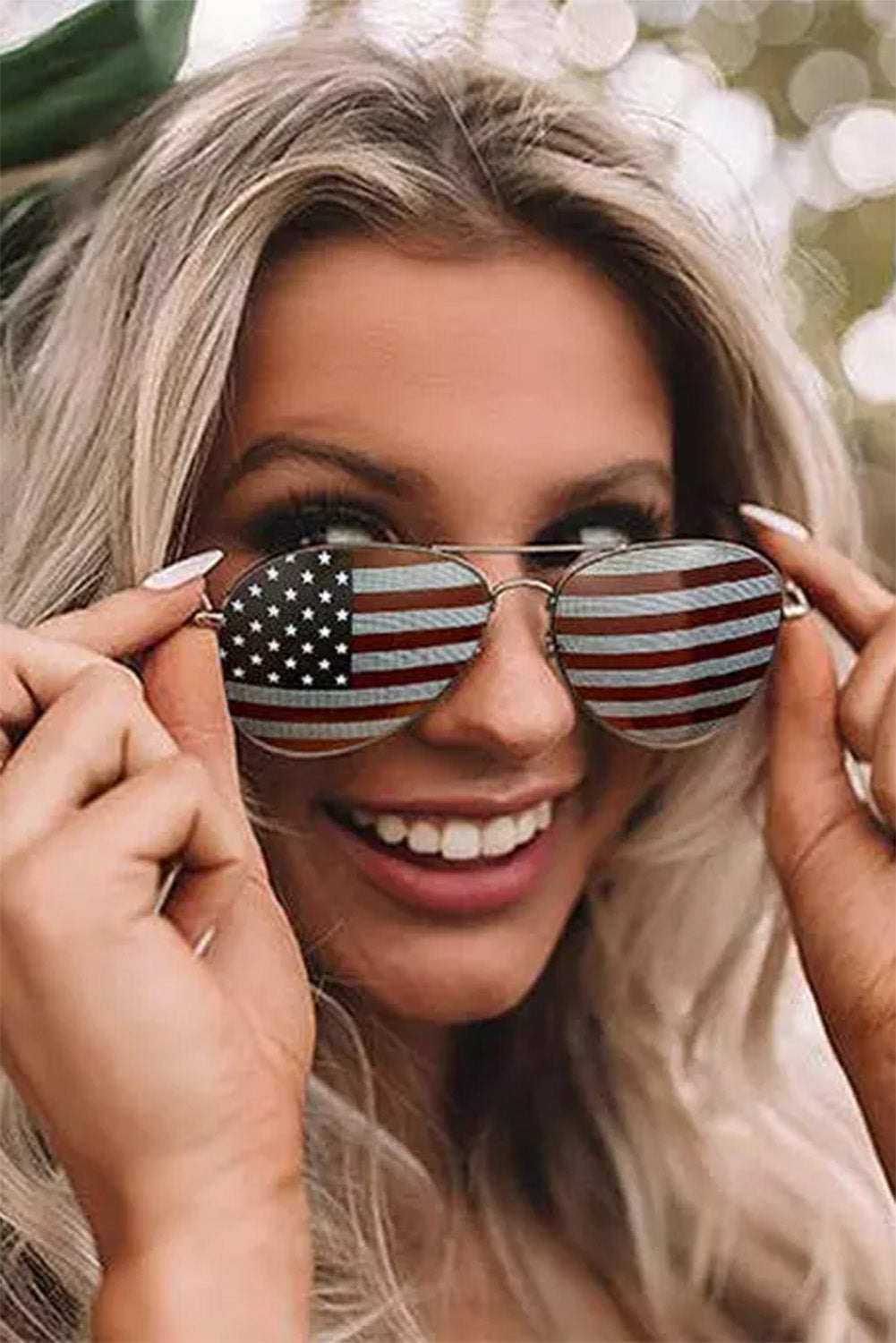 Black American Flag Lens Aviator Sunglasses