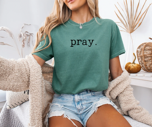 Pray with black text