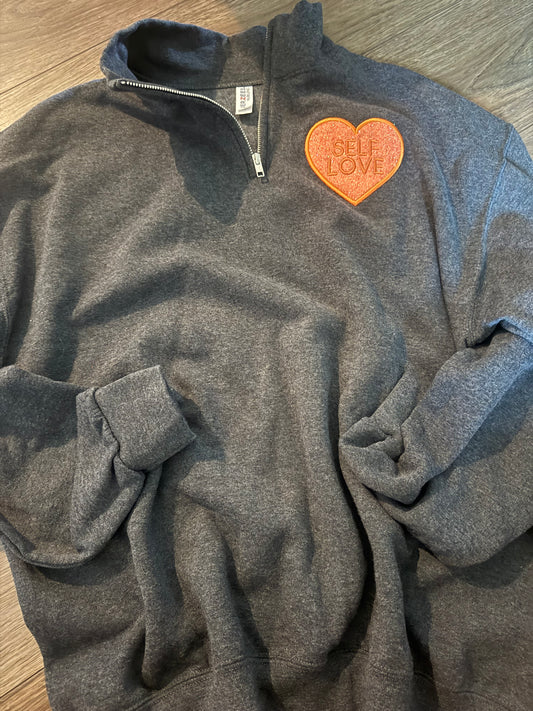 Love Conversation Heart 1/4 Zip -large