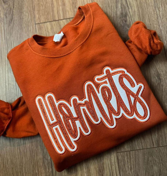 Orange Double Layer Glitter Spirit Applique