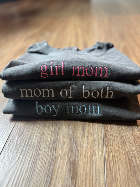 Comfort Color Embroidered Mom Tee