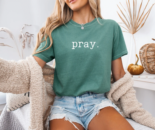 Pray with white text