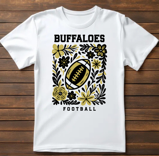 Buffaloes Floral Football White
