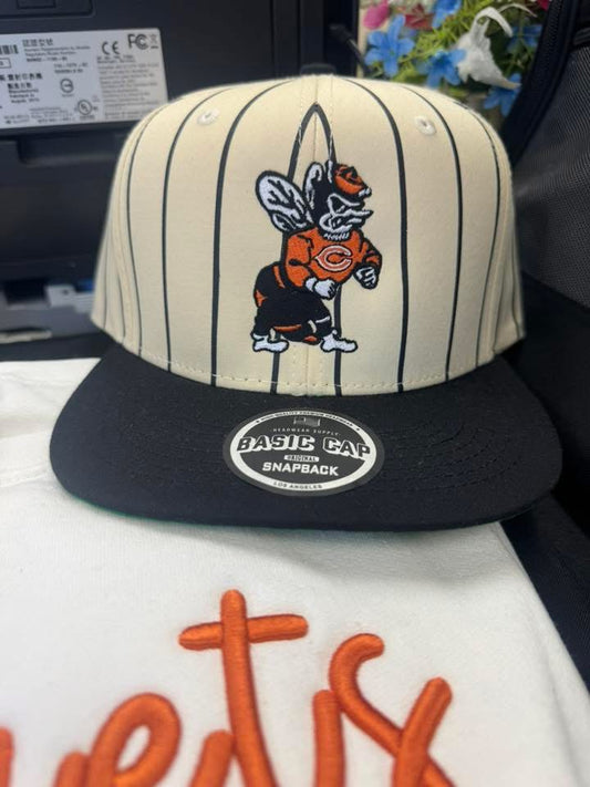 Black Pinstripe with Hornet Cap