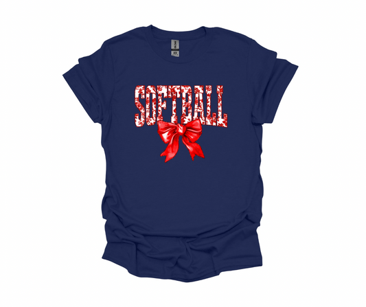 Navy Softball with Red Coquette