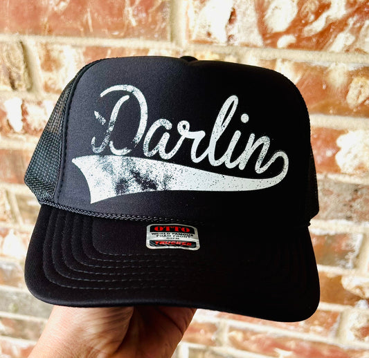 Darlin' DTF Printed Black Trucker Hat