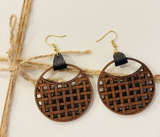 Miriam Wood Basket Earrings