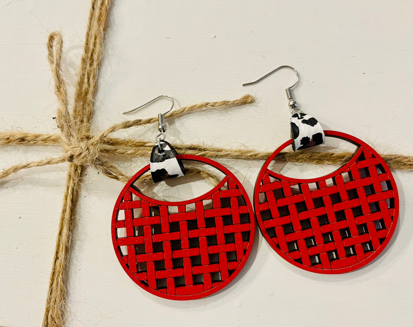 Miriam Wood Basket Earrings