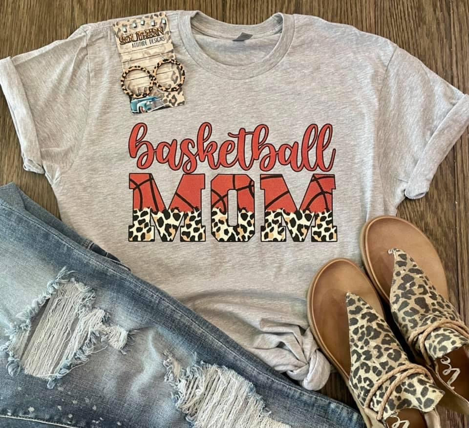 basket ball mom t-shirt on a soft bella canvas