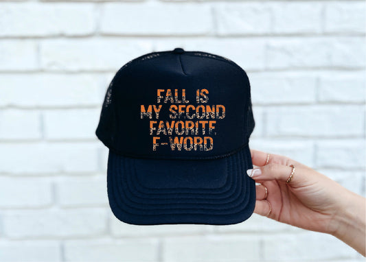 Second Favorite DTF Printed Black Trucker Hat