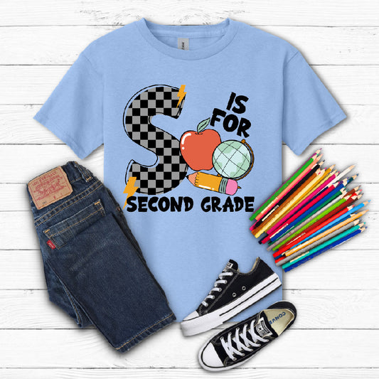 S is for Second Grade- Checkered