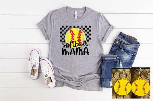 Softball Mama- Checkered