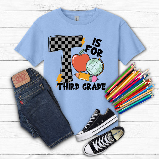 T is for Third Grade- Checkered